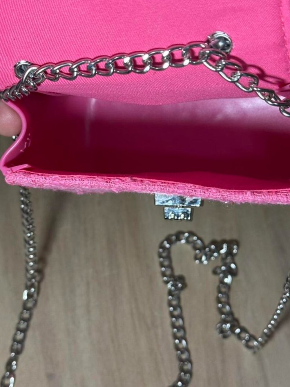 Barbie Pink Tweed Mini Pearl Handbag - Picture 2 of 4